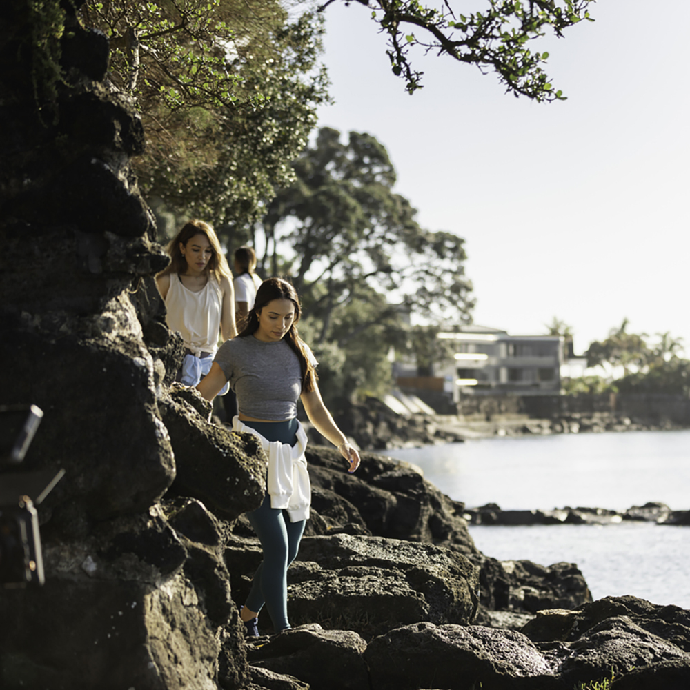 People on a coastal walk