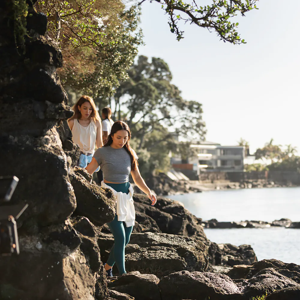 People on a coastal walk
